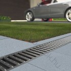 ACO SELF Euroline porszórt felületű bordás rács polimerbeton folyókához - Antracit / 0.5 m