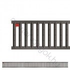 ACO SELF Euroline porszórt felületű bordás rács polimerbeton folyókához - Antracit / 0.5 m