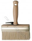 Festőkefe ragasztott sörtével szegecselt fém köpenyes fa kockatest, átvonó mennyezet ecset - 150x 40 mm