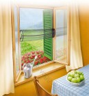 Tesa tépőzáras szúnyogháló ablakra 1,3x1,5m méretre szabható - Fehér / 1 db