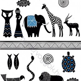 Falmatrica (faltetoválás) öntapadós faldekoráció - Africa