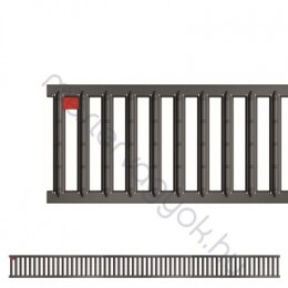 ACO SELF Euroline porszórt felületű bordás rács polimerbeton folyókához - Antracit