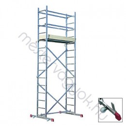 Krause Corda szerelőállvány 5m munkamagasságig 1.5x0.52m-es járólappal, 2db 15 fokos létraelemmel