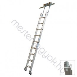 Krause Stabilo lépcsőfokos polclétra T-vezetősínnel alumíniumból, önfékező kerekekkel