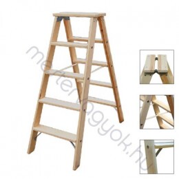 Krause lépcsőfokos kétoldalon járható falétra, duplaszéles tárolóval a tetején