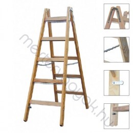 Krause Stabilo létrafokos falétra, két oldalon járható fa állólétra