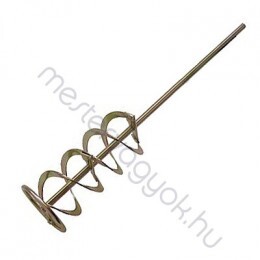 Keverőszár 100mm-es horganyzott hatszög befogással 15-30kg ragasztó és habarcskeverő. duplahosszú spirállal