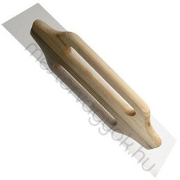 Acélsimító Svájci glettelő 50x13cm rozsdamentes acél glettvas fa nyéllel