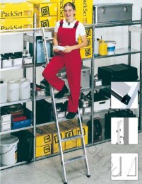 Zarges Comfortstep LH Z600 Akasztható polclétra csavarozott lépcső használati oldalon párnázott éllel