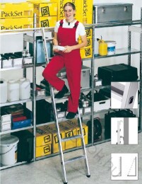 Zarges Saferstep L peremezett lépcsőfokos alumínium támasztólétra Safer Step technológiával