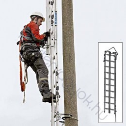 Zarges Z600 dupla szárú póznalétra középső elem beépített mászásvédelemmel