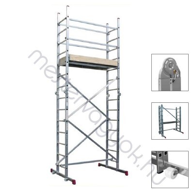 Krause Corda összecsukható csuklós szerelőállvány 4.85m munkamagasságú, járólapja 1.5x052m - 1 db