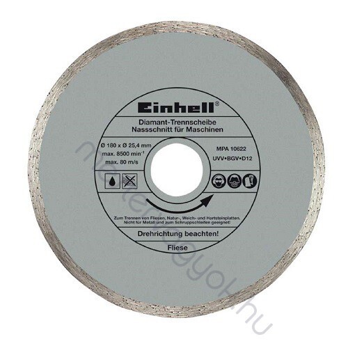 Einhell gyémánt vágótárcsa 180x25,4mm folyamatos vágóéllel /4301170/ FSG518/ TH-TC 618 - 1 db