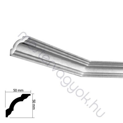 Díszléc 050 50mmx50mm beltéri stukkó sarokprofil polisztirolból 2m/ - Fehér / 1 db