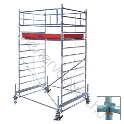 Krause Stabilo 500-as dupla széles alumínium gurulóállvány, 2.00x1.50m állványmérettel, kerékszettel - 4.4 m munkamagasság