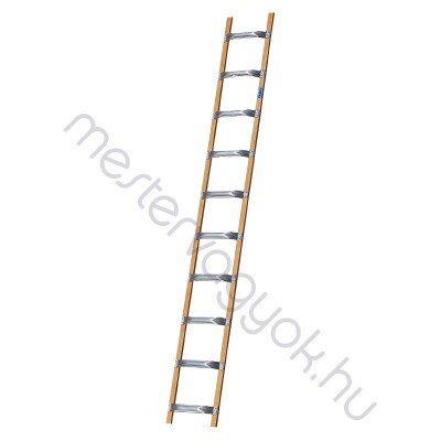 Krause tetőlétra alu/fa kombinációval, alumínium fokok fa szárra rögzítve - 1x 8 fokos
