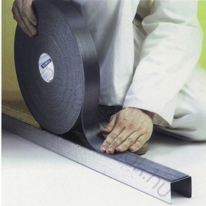 Öntapadós hangszigetelő szivaccsík 50mm széles, gipszkarton profilhoz (PAE szalag) 30m hosszú - 1 tekercs