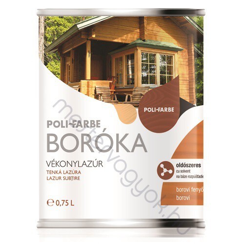 Boróka oldószeres vékonylazúr fafesték, hosszantartó védelem kültéren és beltérben - Dió / 0.75 liter