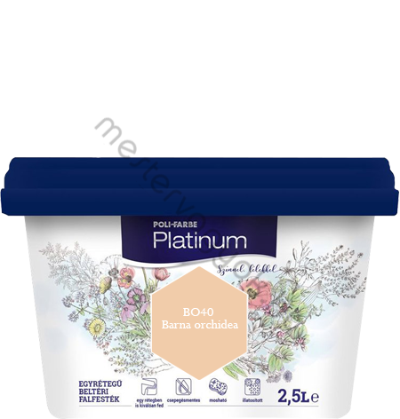 Polifarbe Platinum egyrétegű beltéri színes diszperziós falfesték - B30 Beléndek / 2.5 liter