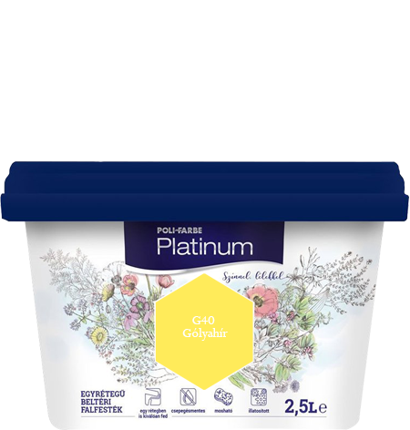 Polifarbe Platinum egyrétegű beltéri színes diszperziós falfesték - G40 Gólyahír / 2.5 liter