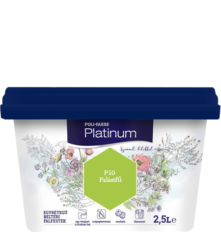 Polifarbe Platinum egyrétegű beltéri színes diszperziós falfesték - P50 Palástfű / 2.5 liter