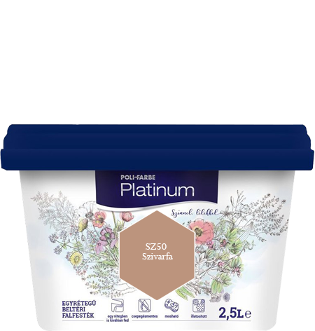 Polifarbe Platinum egyrétegű beltéri színes diszperziós falfesték - SZ50 Szivarfa / 2.5 liter