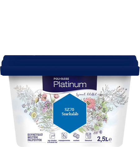 Polifarbe Platinum egyrétegű beltéri színes diszperziós falfesték - Sz70 Szarkaláb / 2.5 liter