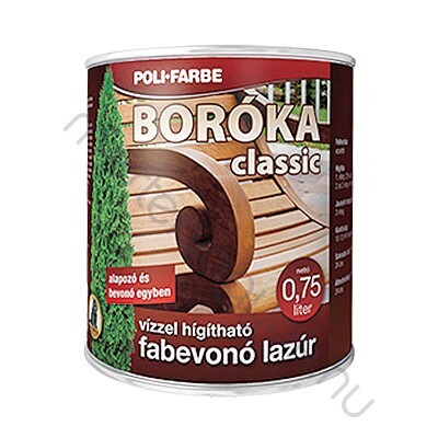 Boróka Classic fabevonó lazúr alapozó és bevonó egyben, selyemfényű vizesbázisú - Dió / 0.75 liter
