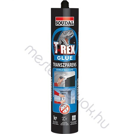 Soudal T-REXkék szerelőragasztó, szálerősített oldószermentes folyékonyszög nagy tapadóerővel - Fehér / 310 gr