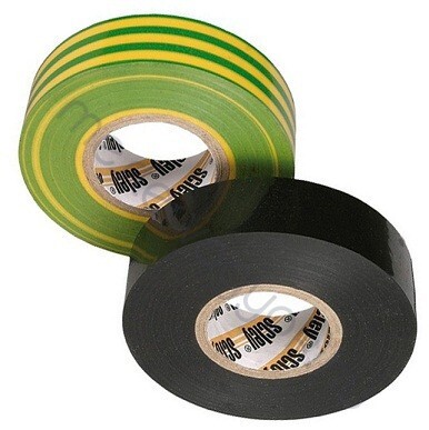 Szigetelő szalag, sárga-zöld csíkos 10m - 19 mm széles