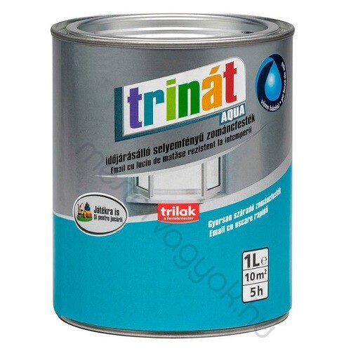 Trinát Aqua selyemfényű vizzel hígítható oldószermentes gyorsanszáradó zománcfesték - 502 Barna / 1 liter
