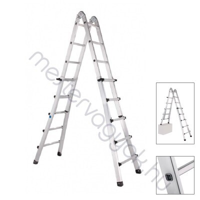 Zarges Variotec V Z300 peremezett létrafokos négyrészes teleszkópos többcélú alumínium létra - 4x 4 fokos